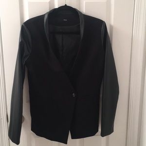 Aqua faux-leather jacket